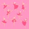 Vector illustration cross stitch dancing ballerinas