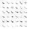 Vector illustration of curved arrow icons. 36 curved arrow icons set