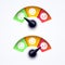 Vector Illustration Customer Feedback, Satisfaction Meter With Different Emotions.