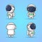 Vector illustration of cute astronauts