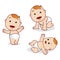 Vector illustration of a cute baby in three different phases