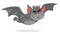 Vector Illustration of Cute Bat Cartoon  flies forward. Artwork with the theme of the flying bat halloween. Design for print, embl