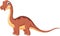 Vector illustration of Cute brontosaurus cartoon