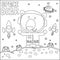 Vector illustration of cute cartoon astronauts little animal in space, Childish design for kids activity colouring book or page