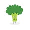 Vector illustration of cute cartoon broccoli isolated on white background