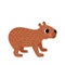 Vector illustration of cute cartoon capybara isolated on white background.