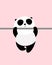 Vector Illustration: A cute cartoon giant panda is doing pull-up on a horizontal bar