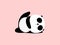 Vector Illustration: A cute cartoon giant panda is doing yoga, lying down and raising one leg