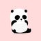 Vector Illustration: A cute cartoon giant panda sits on the ground, crying, rubbing eyes, wiping the tear, looking unhappy