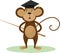 Vector illustration of a cute cartoon monkey with bachelor cap and pointer
