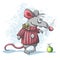 Vector illustration of a cute cartoon mouse
