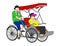 Vector - Illustration of cute cartoon pedicab