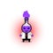 Vector illustration of a cute chemical bottle with an angry purple liquid.