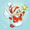 Vector illustration cute Christmas angel character. Greeting card