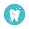 Vector illustration of cute clean tooth