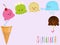 Vector illustration of cute colorful smiling ice cream