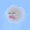 Vector illustration of a cute crying cloud.