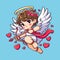 Vector illustration cute cupid for valentines day love heart 5