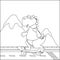 Vector illustration of cute dinosaurs on skate board. Cartoon isolated vector illustration, Creative vector Childish design for