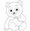 Vector illustration, cute funny little panda baby sitting smiling