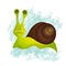 Vector illustration of a cute grape snail character