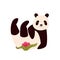 Vector illustration of cute joyful panda. Animal character design