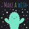 Vector illustration with cute kawaii cactus and phrase make a wi