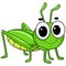 Vector Illustration of Cute Little Grasshopper