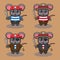 Vector illustration of cute Mouse Pirate cartoon