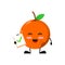 Vector illustration of cute orange fruit or character holding sign correct. cute orange fruit Concept White Isolated. Flat Cartoon