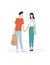 Vector illustration of cute romantic couple. Woman and man in love.