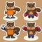 Vector illustration of cute Squirrel Boxing and Football cartoon.
