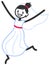 Vector illustration of cute stick figure happy bride in wedding dress jumping and dancing