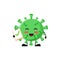 Vector illustration of cute virus bacteria or character holding sign correct. cute virus bacteria Concept White Isolated. Flat