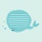 Vector illustration of a cute whale striped message notes