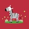 Vector illustration of a cute zebra standing in the grass