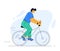 Vector illustration of a cyclist isolated on a white background