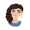 Vector Illustration Dark haired girl with middle east makeup Flat icons
