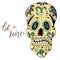 Vector illustration of the day of death in mexico symbol of the holiday sugar skull