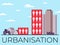 Vector illustration demonstrating urbanization and its consequences