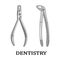 Vector illustration of dental tools. Dental nippers.