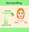Vector illustration, derma mesorolling and before after effect
