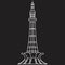 Vector illustration design of the Minar E Pakistan tower located in Lahore