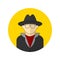 Vector illustration of the detective avatar icon