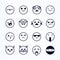 Vector Illustration Different Cute Emojis. Funny Emoticons Set.