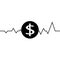 Vector illustration of dollar one line drawing, minimalism art. Fluctuation in the exchange rate of the dollar