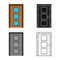 Vector illustration of door and doorway sign. Collection of door and entrance stock vector illustration.