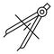 Vector illustration of drawing compass. Flat outline illustration. EPS 10