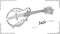 Vector illustration drawing of mandoline.