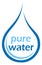 Vector illustration of drop with a PURE WATER text as a logo for company